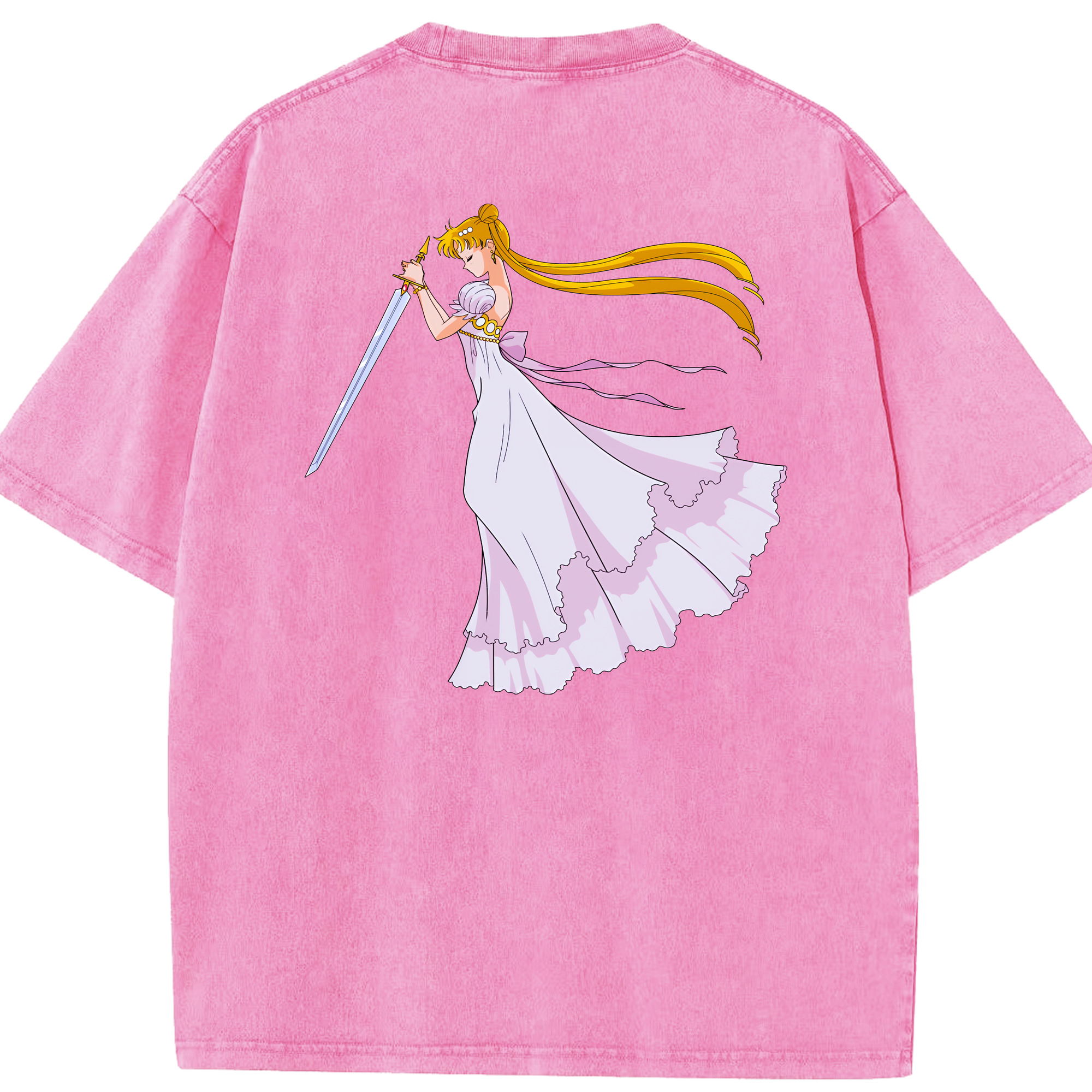 （画像用） 美少女戦士セーラームーン 愛野 美奈子 あいの みなこ Sailor Moon Aino Minako 綿100% ヴィンテージ風 半袖Tシャツ（背面プリント）